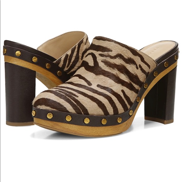 Veronica Beard Grita Clogs calf hair tiger print size 7.5 - Picture 4 of 6